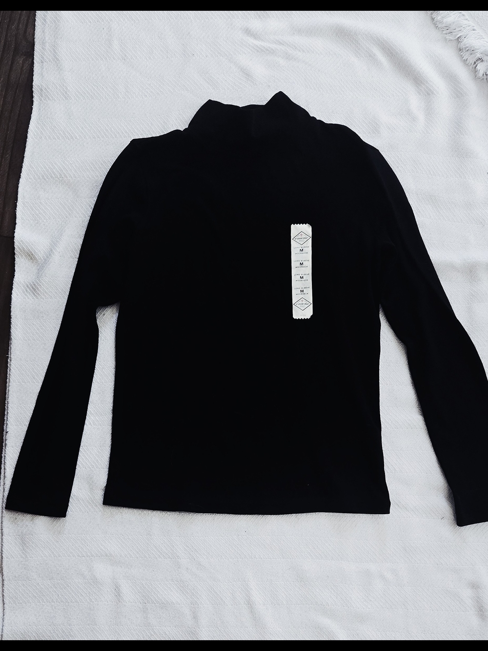 St. John's Bay Black Long-Sleeve Mock Neck Top